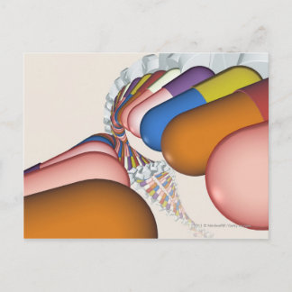 Carte Postale Représentation colorée d'un brin d'ADN