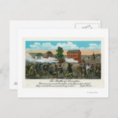 Carte Postale Représentation de la bataille de Lexington (Devant / Derrière)