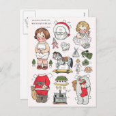 Carte postale Reproduction de poupées en papier de (Devant / Derrière)