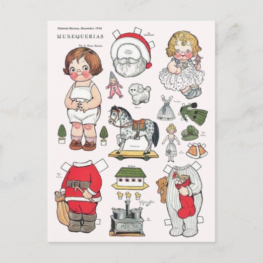 Carte postale Reproduction de poupées en papier de (Devant)