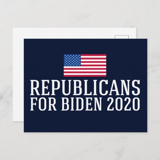 Carte Postale Républicains pour Biden 2020 (Devant / Derrière)