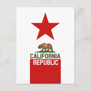 Carte Postale RÉPUBLIQUE DE CALIFORNIE Drapeau de l'État étoile