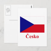 Carte Postale République tchèque Drapeau avec nom en tchèque (Devant / Derrière)
