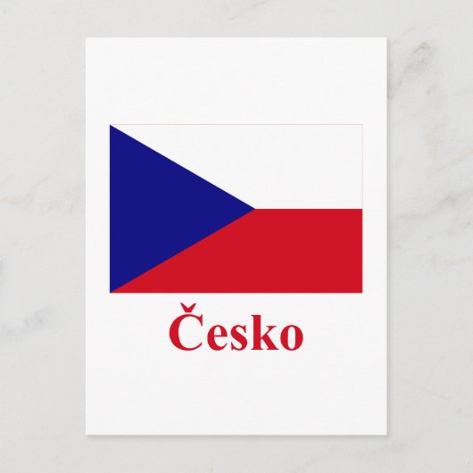 Carte Postale République tchèque Drapeau avec nom en tchèque (Devant)