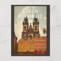 République tchèque Illustration Voyage Art Vintage