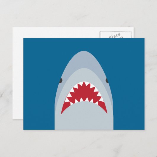 Carte postale requin (Devant / Derrière)