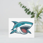 Carte Postale Requin à bouche ouverte (Debout devant)