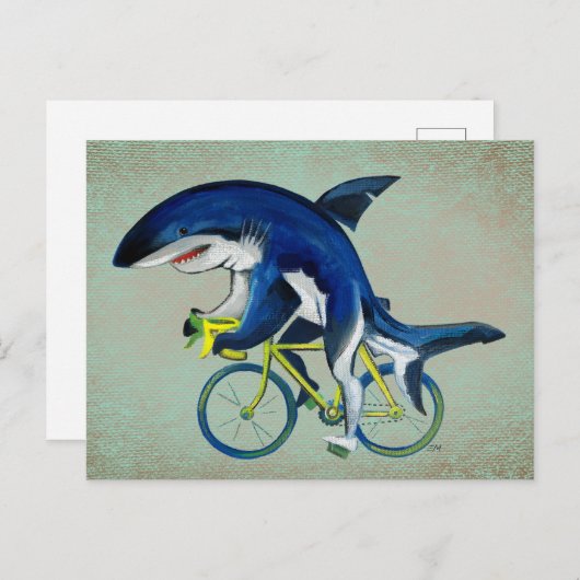 Carte Postale Requin à vélo (Devant / Derrière)