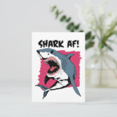 Carte Postale Requin AF ! | Amateurs de requins Design graphique (Debout devant)