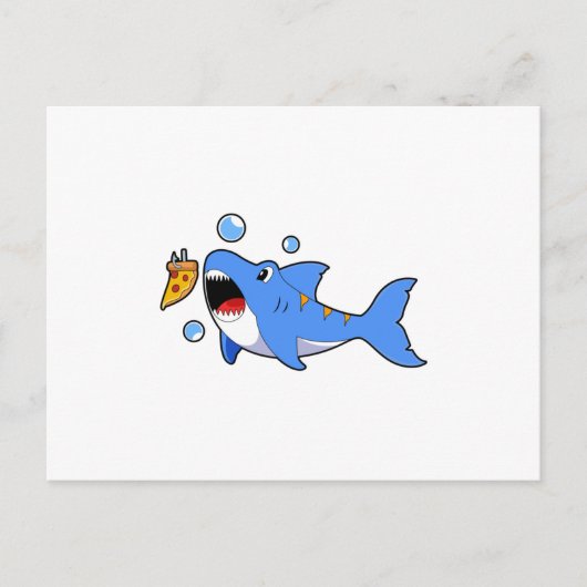 Carte Postale Requin avec pizza comme appât (Devant)