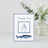 Carte Postale Requin côtier personnalisé bleu marine blanc (Debout devant)