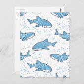 Carte Postale Requin de baleine étoilée (léger) (Devant / Derrière)