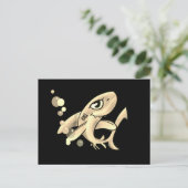 Carte Postale Requin doré souriant (Debout devant)