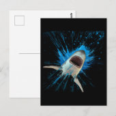CARTE POSTALE REQUIN EAU ÉCLABOUSSURE OCÉAN (Devant / Derrière)