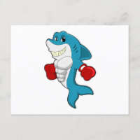 Requin en boxeur avec gants de boxe