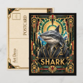 Carte Postale Requin, faune Art Déco (Devant / Derrière)