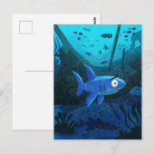 Carte Postale Requin inquiet (Devant / Derrière)