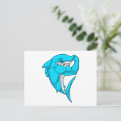 Carte Postale requin-marteau en tant que culturiste au Bodybuild (Debout devant)