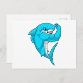 Carte Postale requin-marteau en tant que culturiste au Bodybuild (Devant / Derrière)