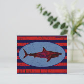 Carte Postale requin rouge & rayures (Debout devant)