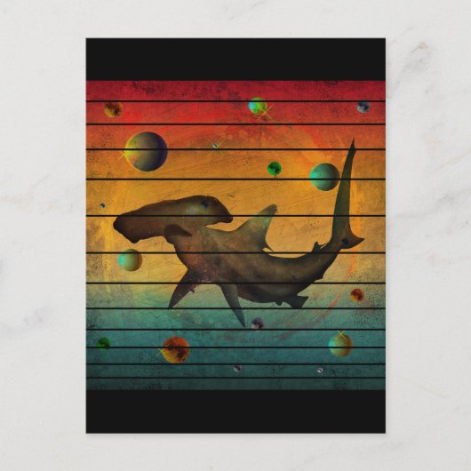 Carte Postale Requin spatial Vintage amusant (Devant)