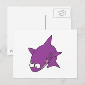 Carte Postale requin violet idiot (Devant / Derrière)