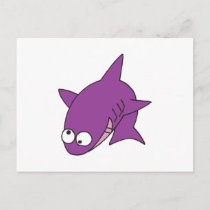 Carte Postale requin violet idiot