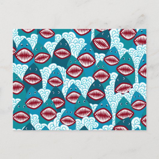 Carte Postale Requins affamés (Devant)