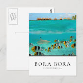 Carte Postale Requins et poissons en Bora Bora, Polynésie frança (Devant / Derrière)