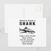 Carte Postale Requins Poisson Mer Aile de Requin Cool Océan Cade (Devant / Derrière)