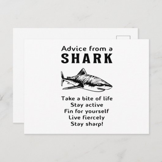 Carte Postale Requins Poisson Mer Ailette De Requin Cool Océan C (Devant / Derrière)