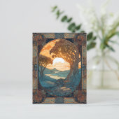 Carte Postale Réseau d'arbre de paysage de noeud celtique (Debout devant)