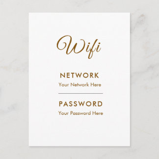 Carte Postale Réseau de mot de passe Wifi promotionnel