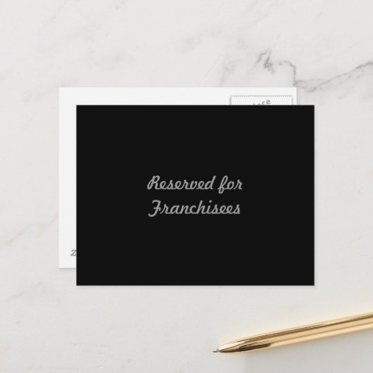 Carte Postale Réservé aux franchisés (Devant/Arrière en situation)