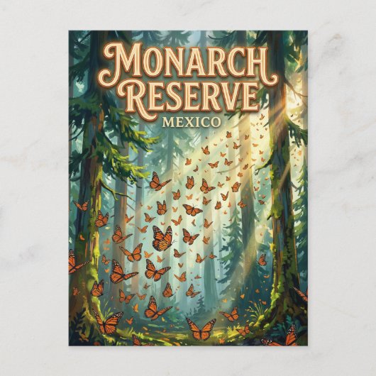 Carte Postale Réserve de papillons monarques Mexique (Devant)