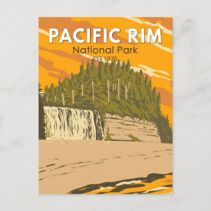 Carte Postale Réserve de parc national Pacific Rim Travel Vintag
