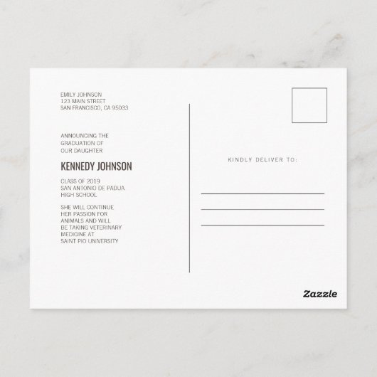 Carte Postale Réservez la date | Faire-part d'obtention d'une li (Dos)