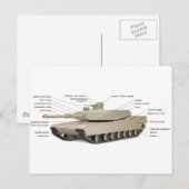 Carte Postale Réservoir M1 Abrams (Devant / Derrière)