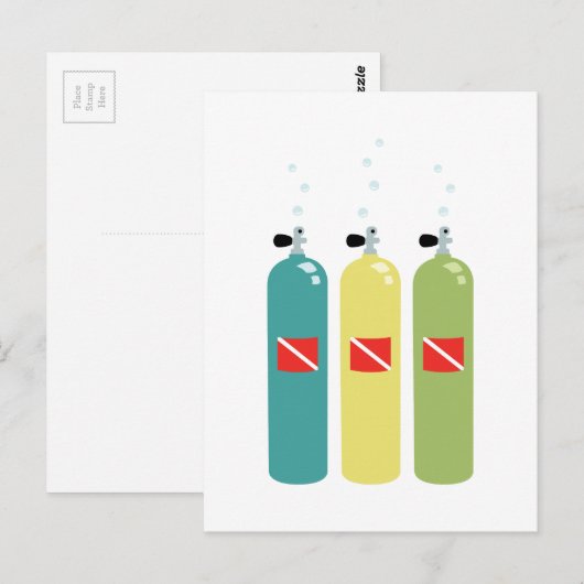 Carte Postale Réservoirs de plongée (Devant / Derrière)