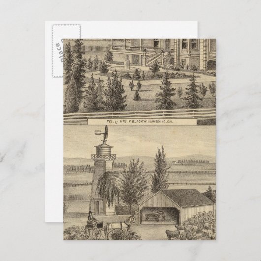 Carte Postale Résidence Blacow, ferme (Devant / Derrière)