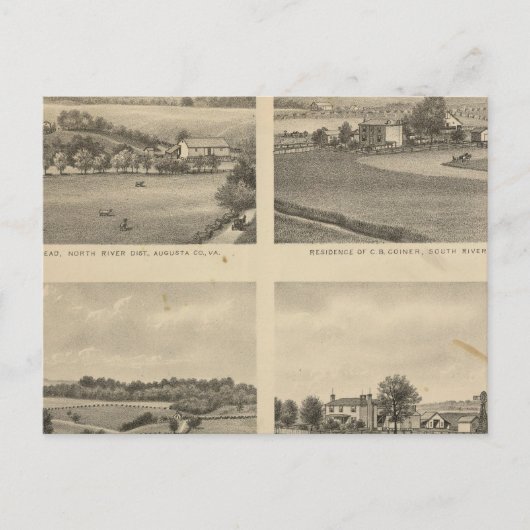 Carte Postale résidences du comté d'Augusta (Devant)