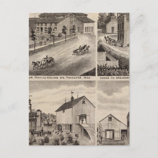 Carte Postale Résidences et brasseries en Rochester, Minnesota (Devant)