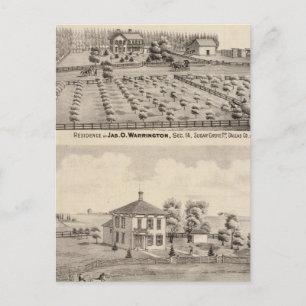 Carte Postale Résidences et ferme de Warrington