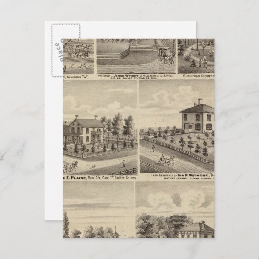 Carte Postale Résidences, fermes en Polk (Devant / Derrière)