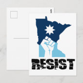 Carte Postale Resist Minnesota Raised Fist (Devant / Derrière)