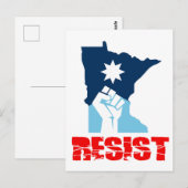 Carte Postale Resist Minnesota Raised Fist (Devant / Derrière)