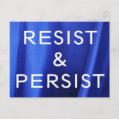 Carte Postale Resist & Persist, texte blanc sur Photo en soie bl (Devant)