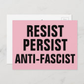 Carte Postale Résiste à la résistance anti-fasciste persistante  (Devant / Derrière)