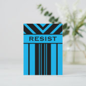 Carte Postale Résiste aux rayures et aux Chevrons bleus et noirs (Debout devant)