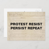 Carte Postale Résister à la protestation persister Répéter We th (Devant / Derrière)
